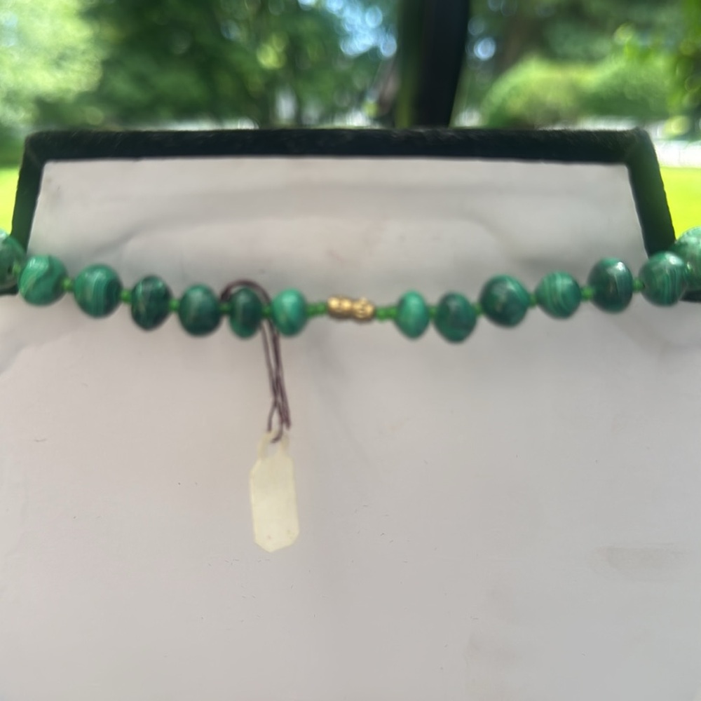 Necklace malachite Green Beaded necklace - Picture 3 of 3